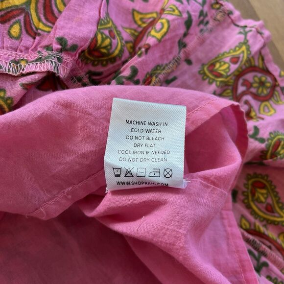 Rahi Mini Dress Sz XS Amber Dress Floral Print Puff Sleeve Ruffle Romantic Boho - Picture 15 of 16